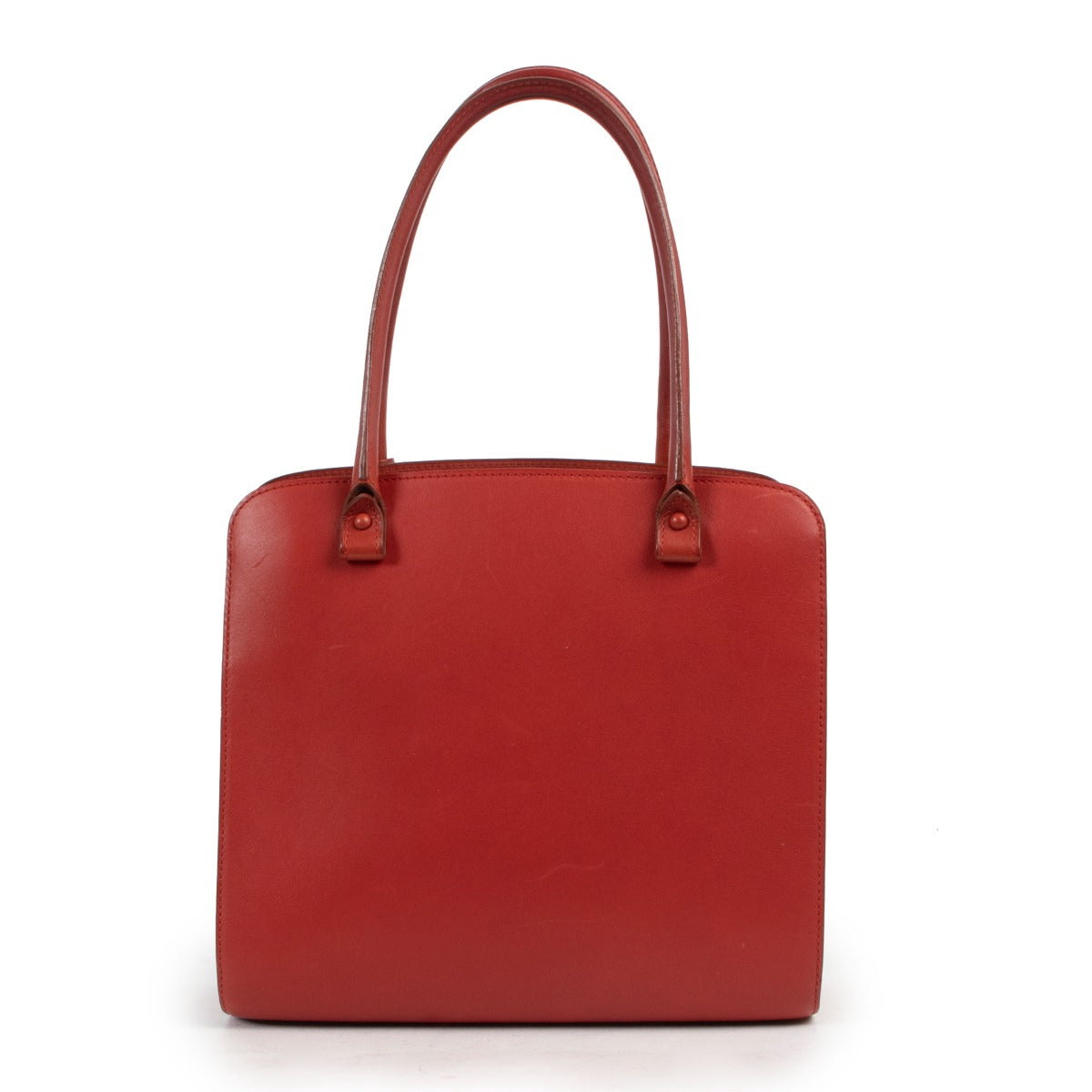 Delvaux Red Top handle now available at Labellov in good condition. Buy preloved, secondhand delvaux handbags for a reasonable price.