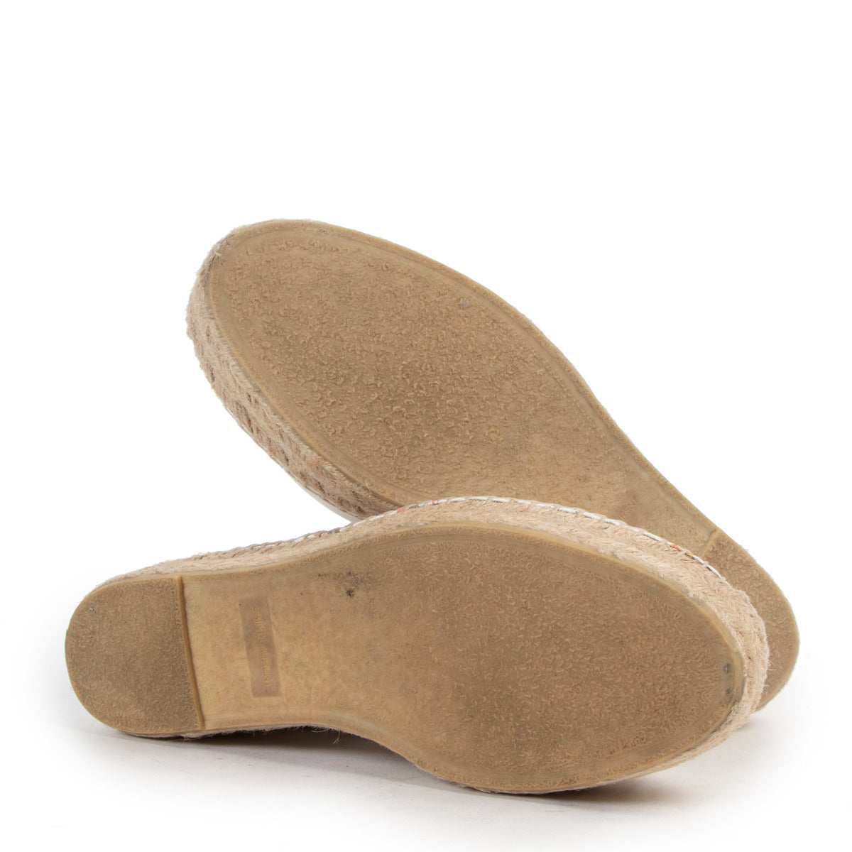 Saint Laurent Witte Leren Espadrilles met Bloemenprint - maat 38