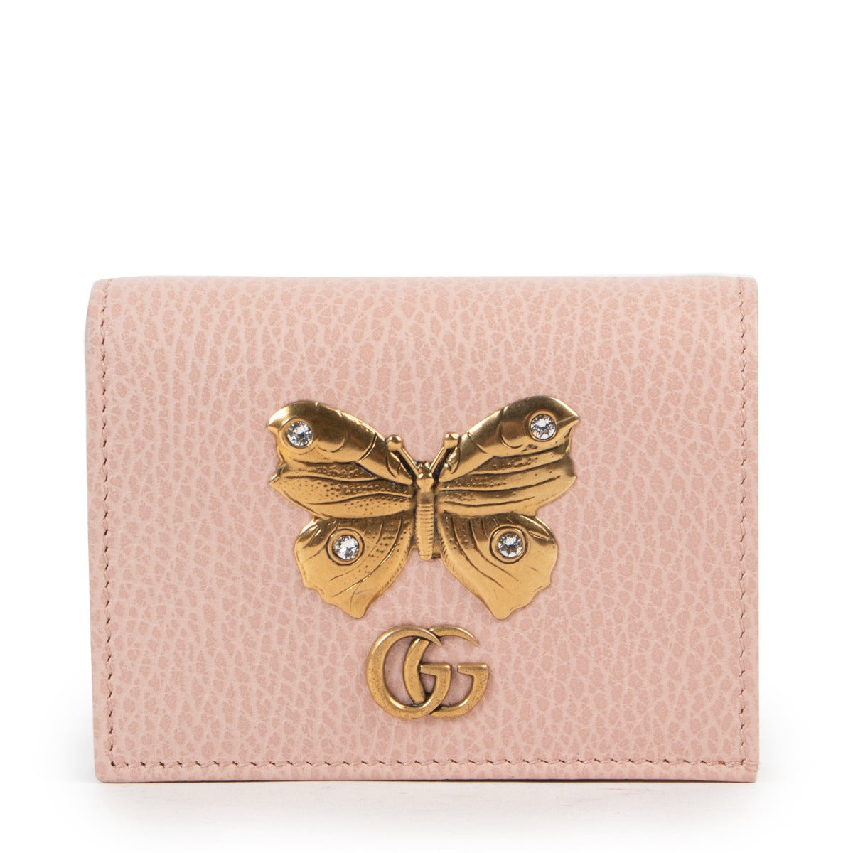 Gucci Pink Butterfly Card Case Wallet