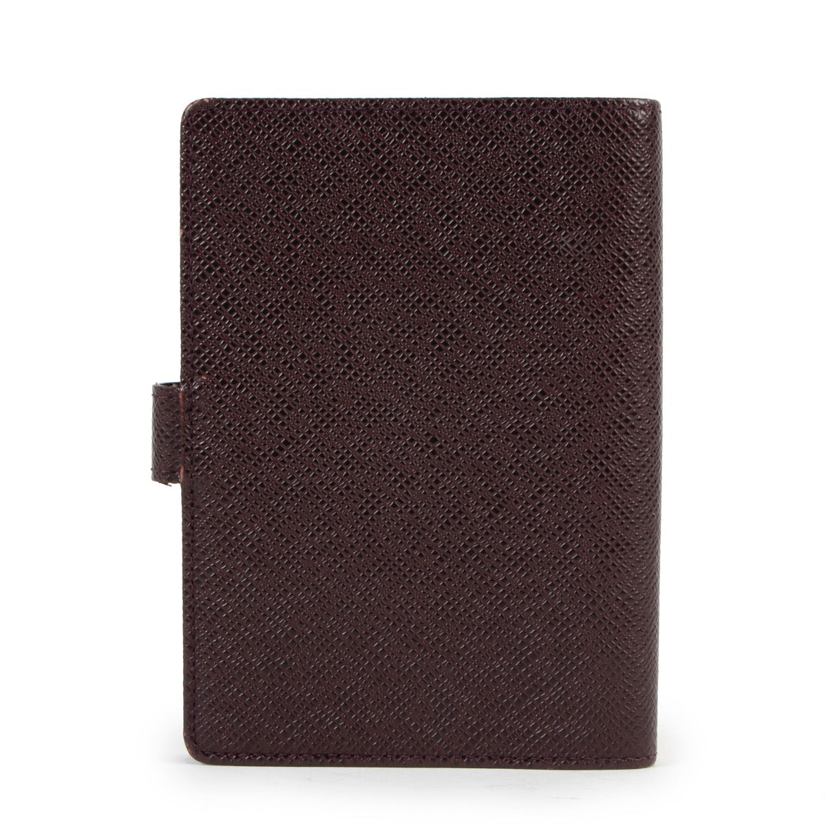 Shop safe online at Labellov in Antwerp this 100% authentic second hand Louis Vuitton Burgundy Taïga Leather Agenda Cover PM