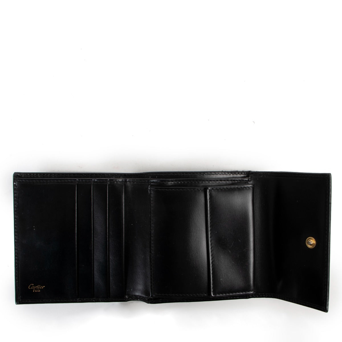 Portefeuille Cartier Panthère Vintage en cuir verni noir