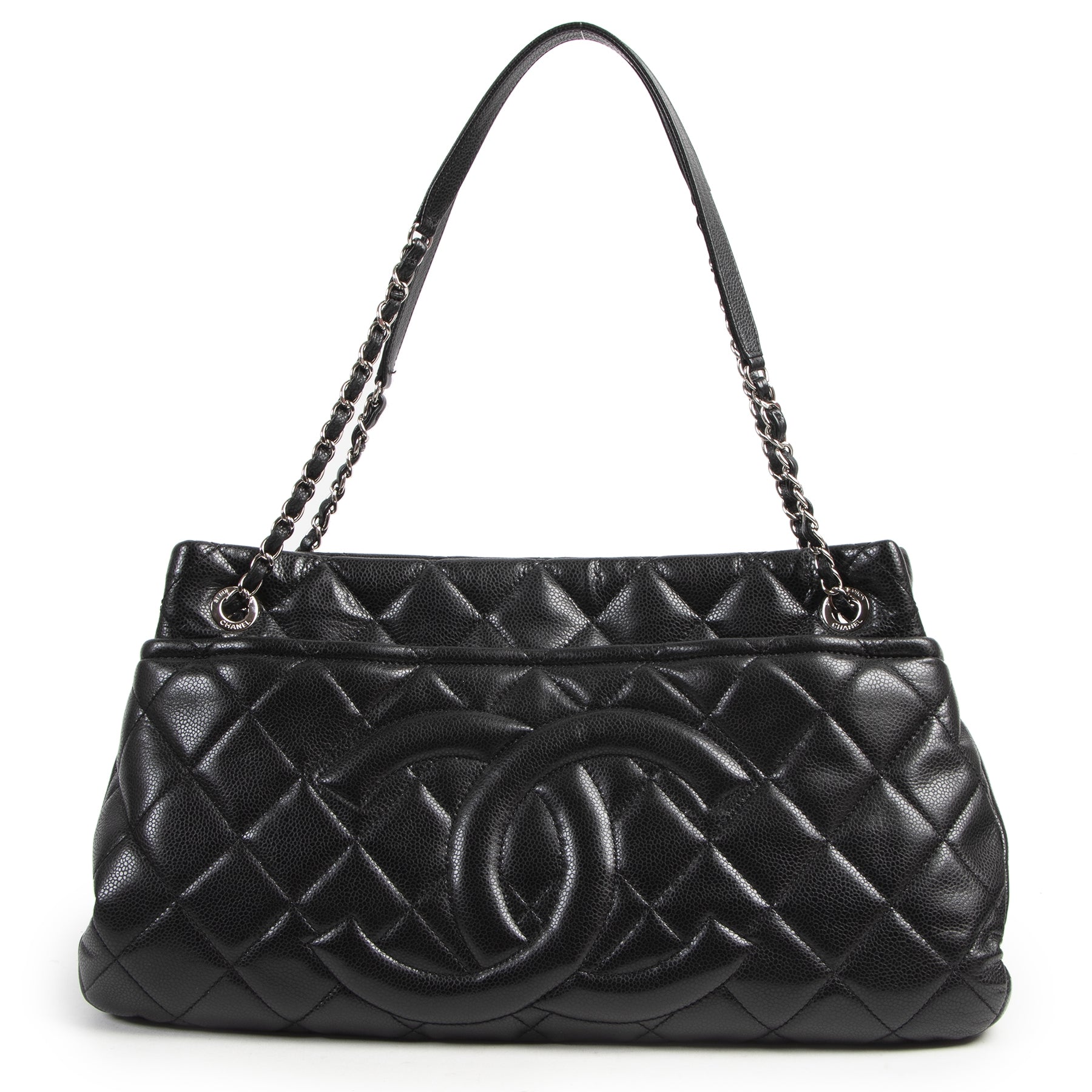 Chanel Black Caviar Leather Tote Bag for the best price at labellov secondhand designer reseller webshop