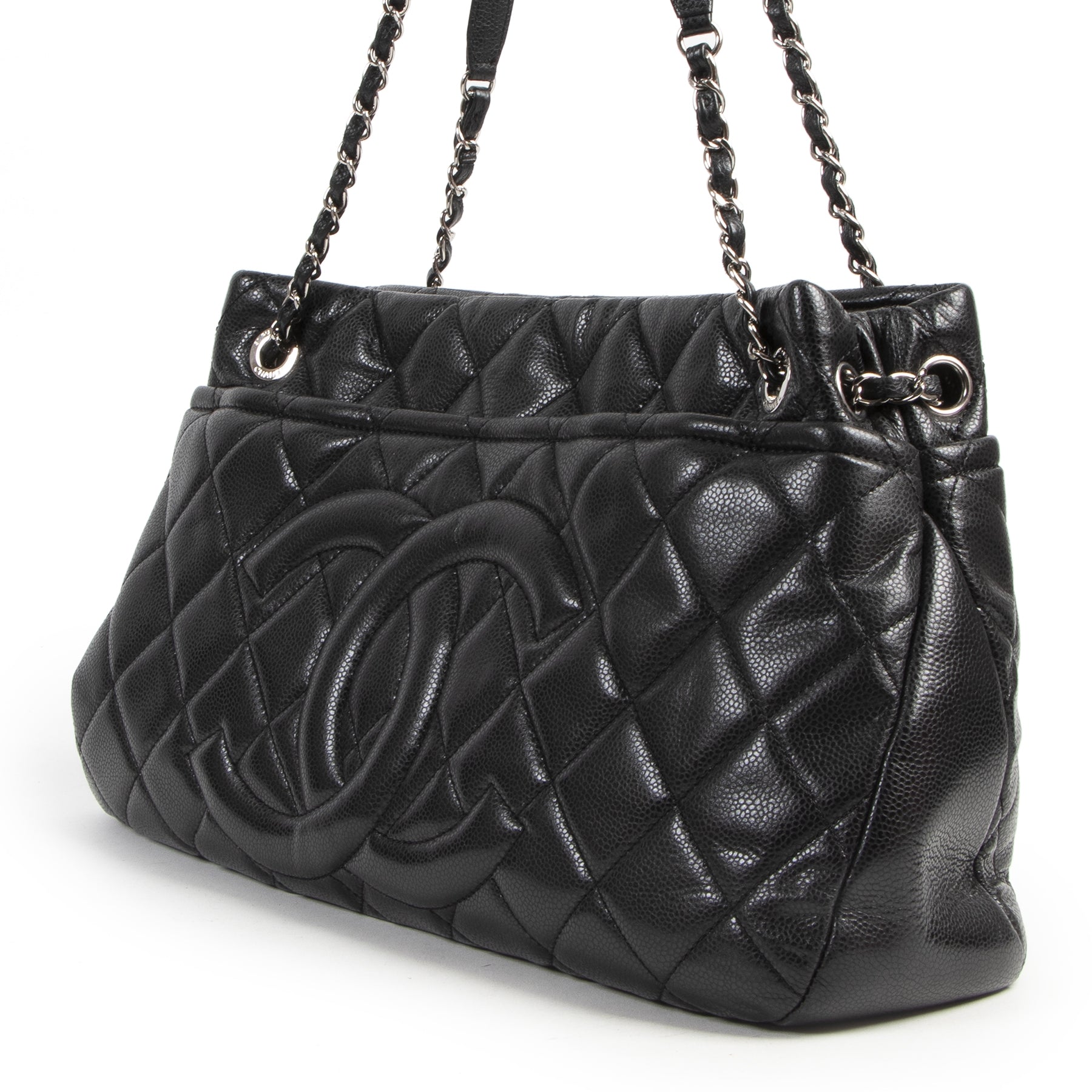 the best price online of 2020 for an authentic Chanel Black Caviar Leather Tote Bag