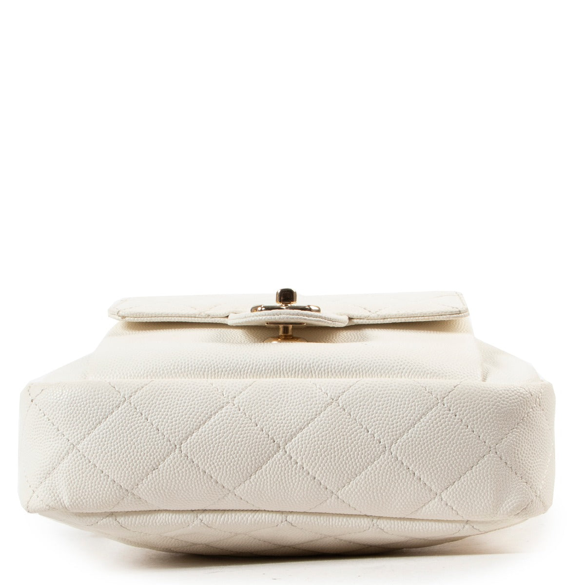 Chanel White Quilted Caviar Leather Crossbody in good quality on 2nd hand site