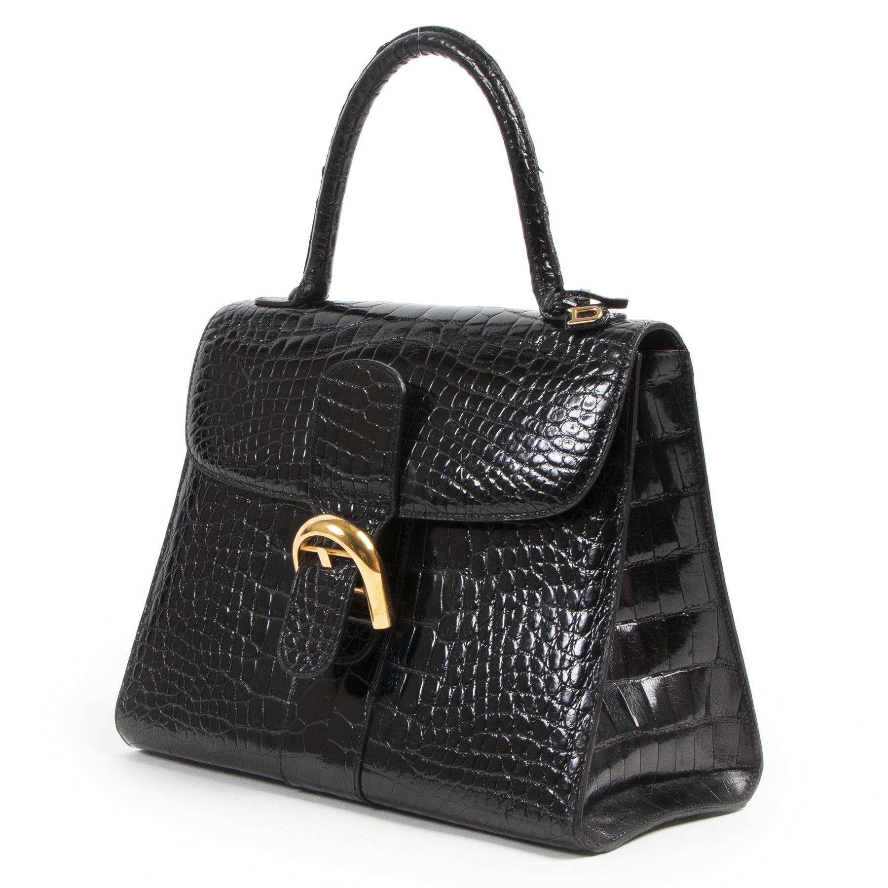 Delvaux Black Croco Brillant MM GHW te koop online op tweedehands webshop Labellov