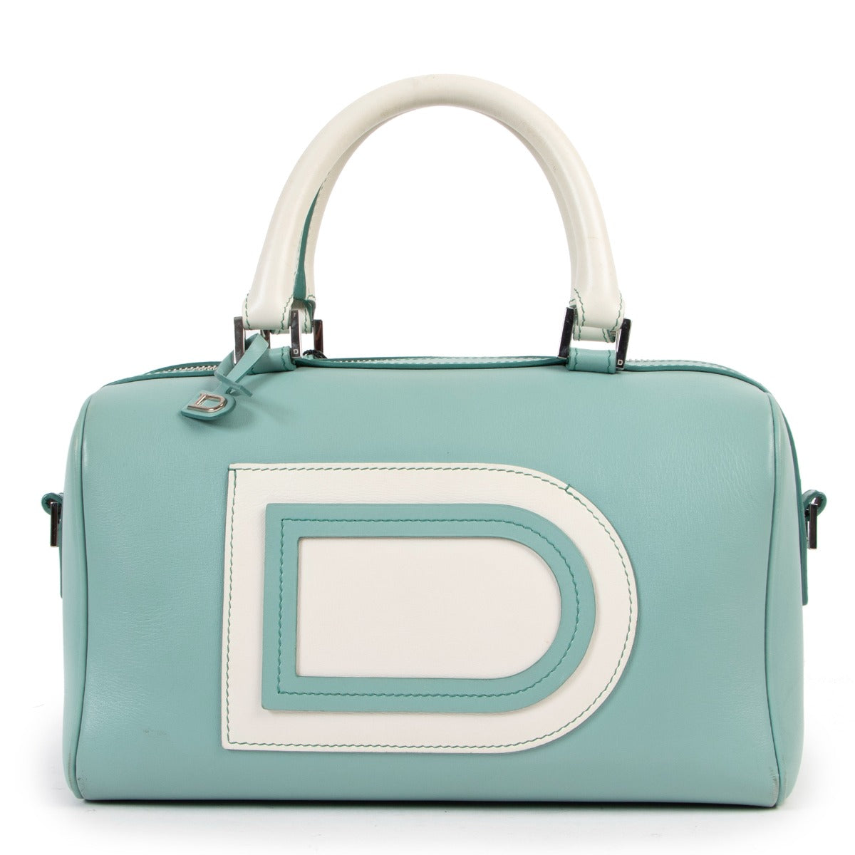 Shop authentic second hand exclusive Delvaux Spring/Summer 2014 Limited Edition Louise Boston PM Allure Bicolore Handbag at Labellov.