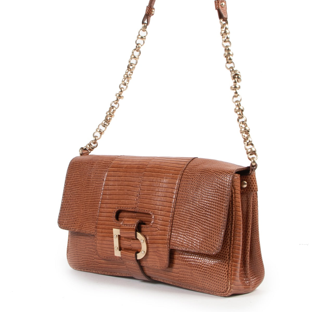 Delvaux Cognac Leather Shoulder Bag in very good condition and quality on LAbellov Luxury vintage designer site