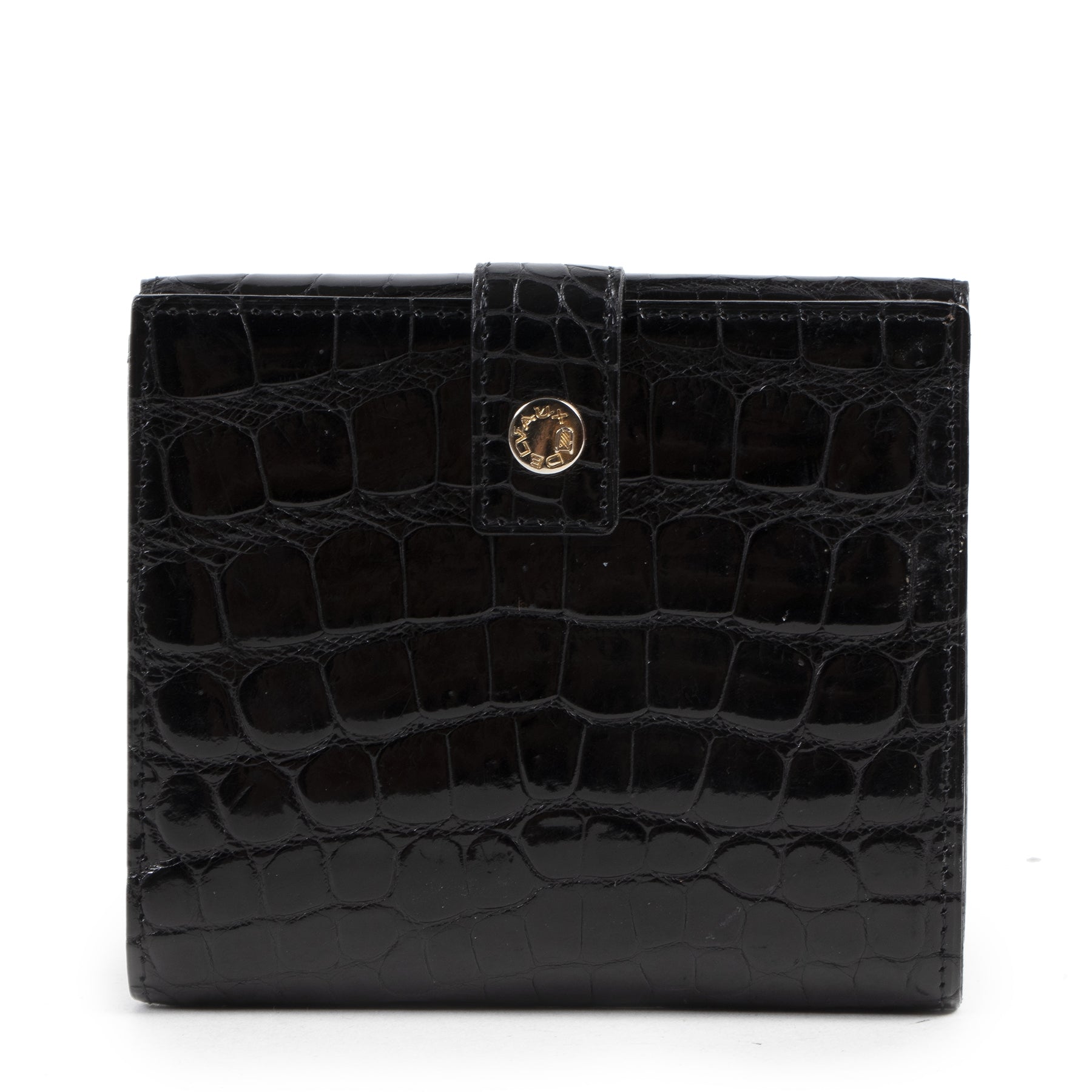 100% authentique produits designer pour le meilleur prix comme Delvaux Black Croco Wallet