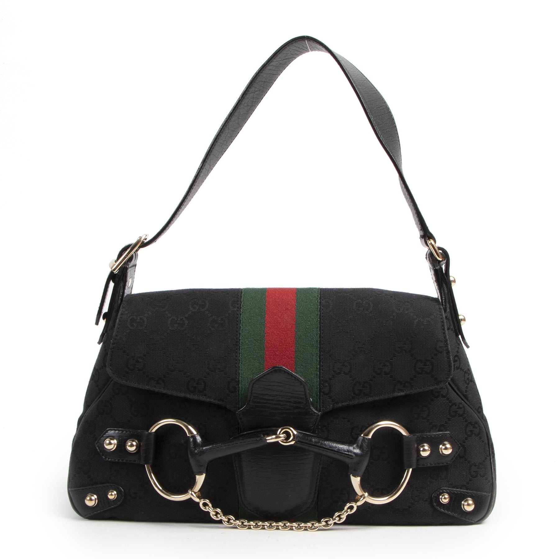 Gucci Black Fabric Web Shoulder Bag pour le meilleur prix en ligne chez Labellov