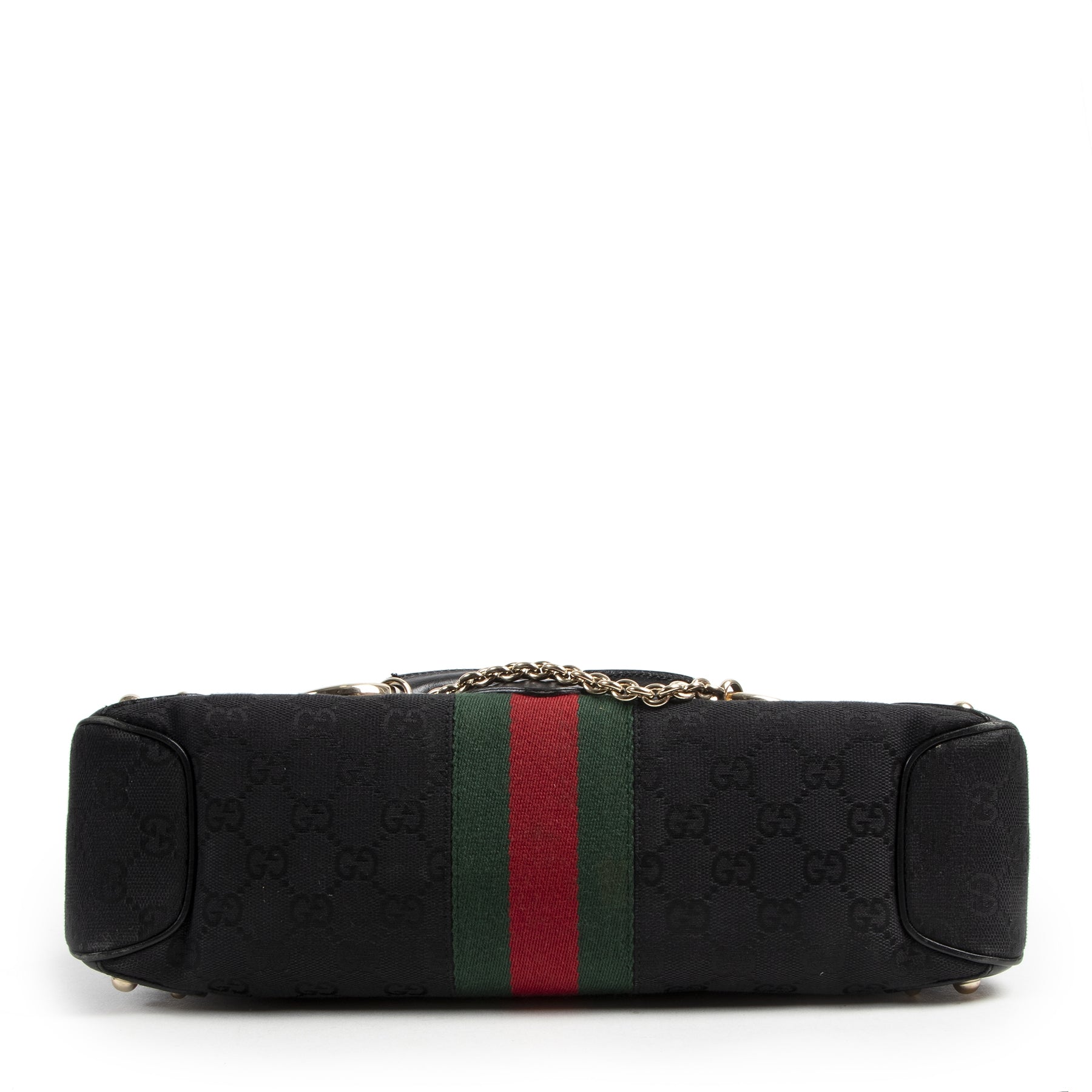 Gucci Black Fabric Web Shoulder Bag for the best price at Labellov secondhand luxury