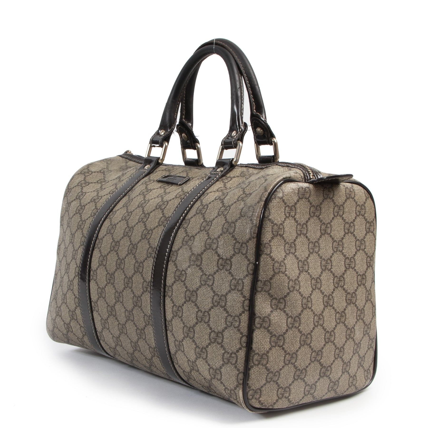 Authentic secondhand Gucci Brown Monogram GG Joy Boston Medium Bag designer bags fashion luxury vintage webshop safe secure online shopping