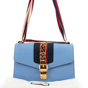 Shop safe online at Labellov in Antwerp this 100% authentic second hand Gucci Light Blue Sylvie Shoulder Bag