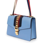 Shop safe online at Labellov in Antwerp this 100% authentic second hand Gucci Light Blue Sylvie Shoulder Bag