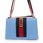 Shop safe online at Labellov in Antwerp this 100% authentic second hand Gucci Light Blue Sylvie Shoulder Bag