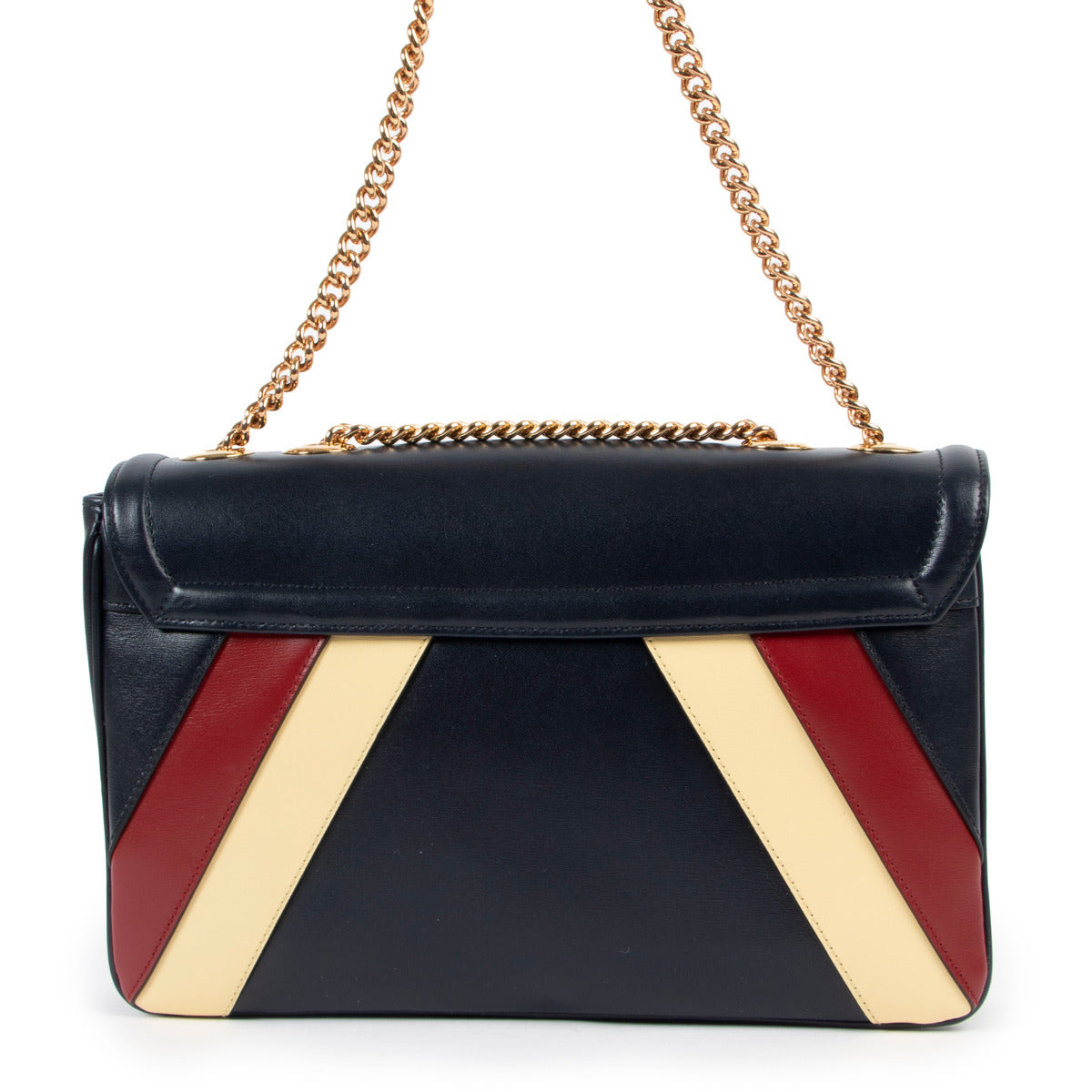 Gucci blauw glad lederen Rajah middelgrote schoudertas