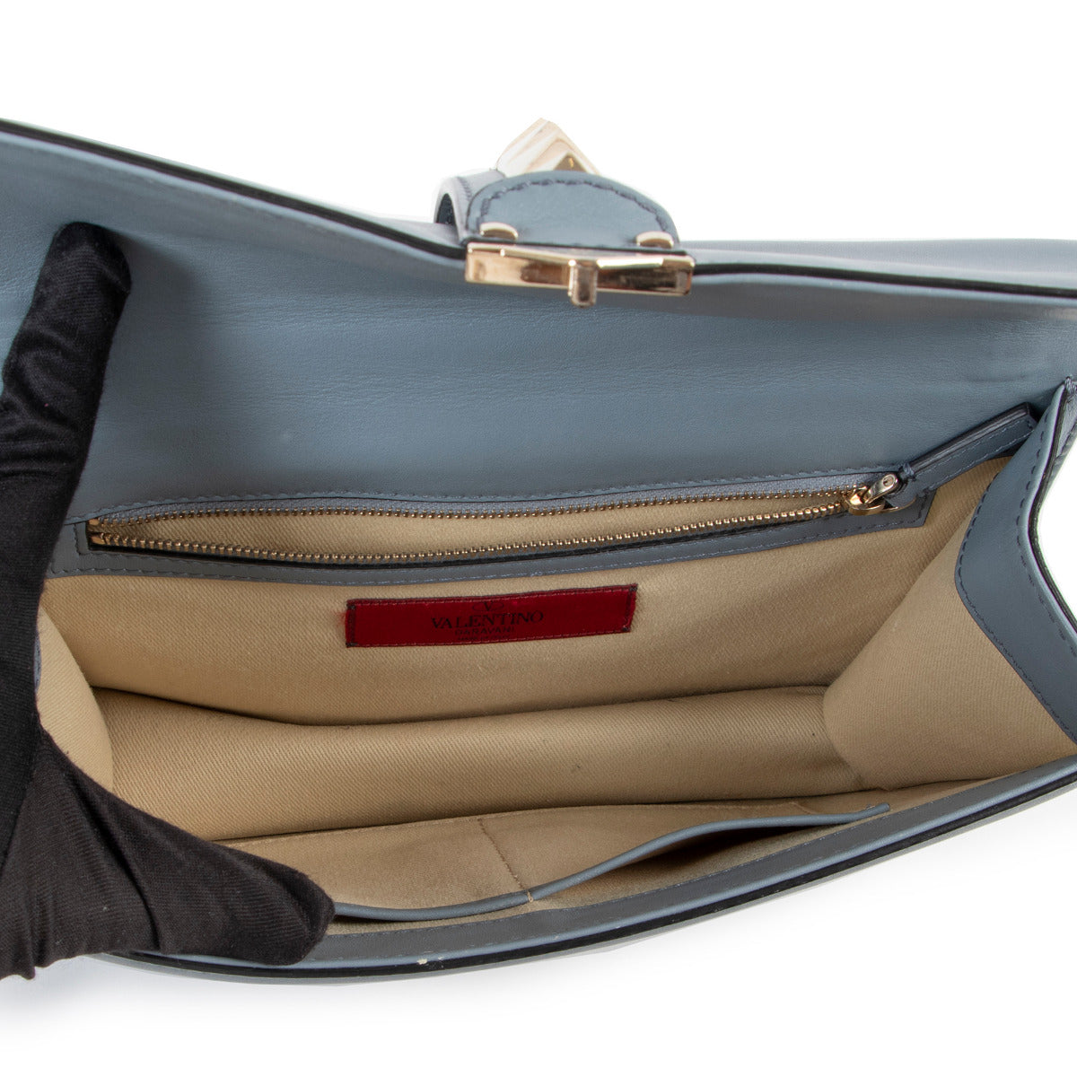 Sac bandoulière Valentino Garavani Glam Lock moyen sarcelle