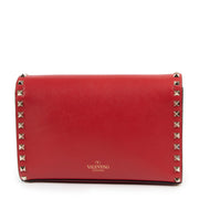 Shop safe online at Labellov in Antwerp this 100% authentic second hand Valentino Garavani Red Leather Rockstud Crossbody