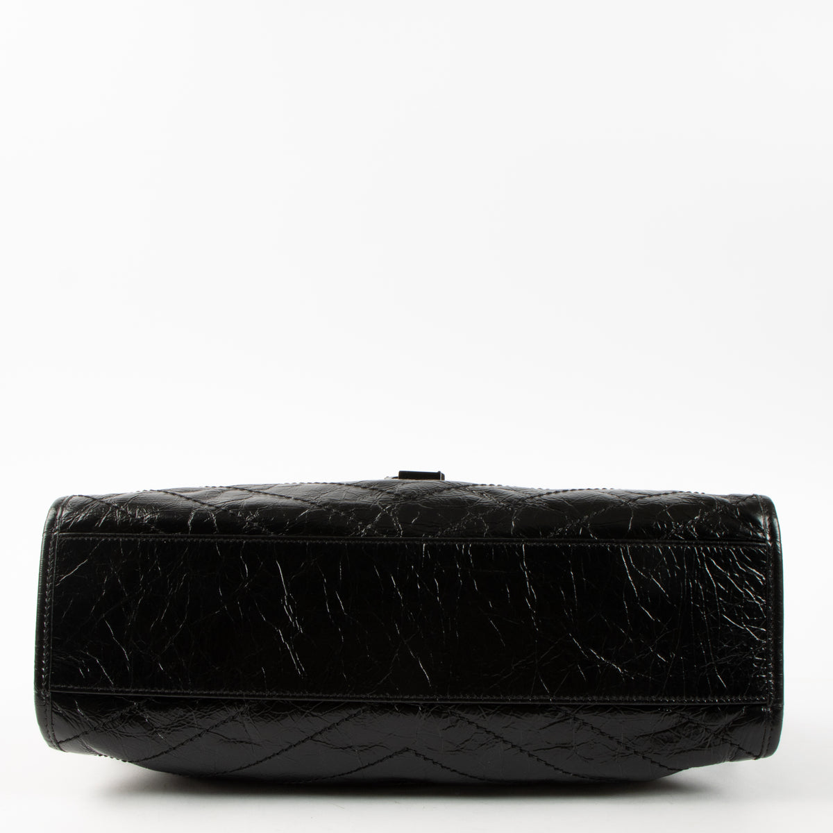 Shop this authentic luxury Saint Laurent All Black Vintage Calfksin Niki Small Shopping Bag Pre-Loved on Labellov.com