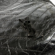 Shop this authentic luxury Saint Laurent All Black Vintage Calfksin Niki Small Shopping Bag Pre-Loved on Labellov.com