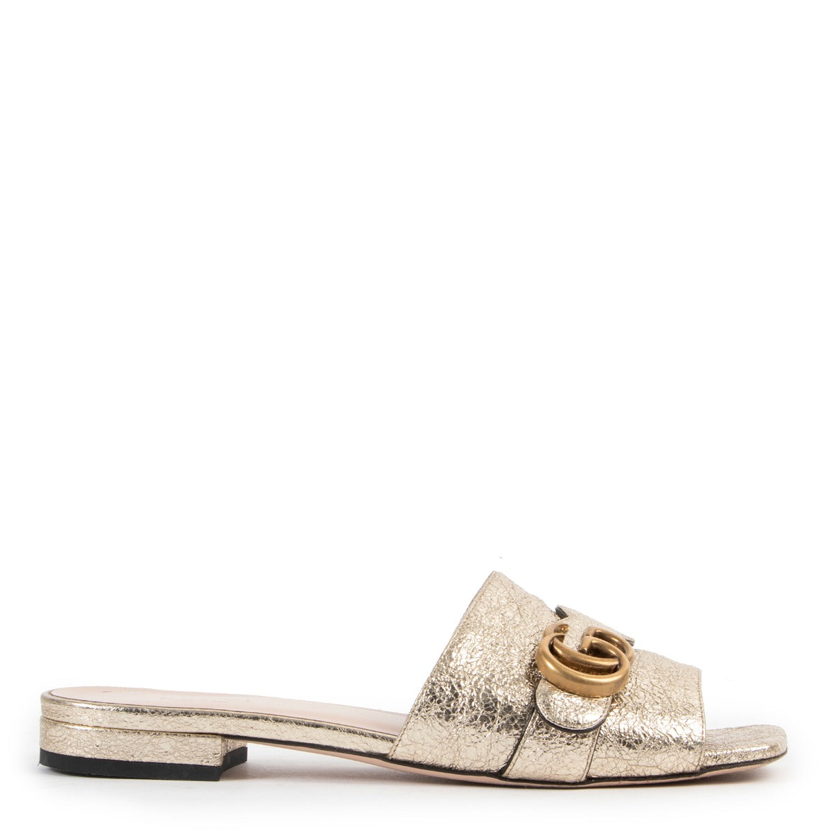 Gucci GG Gold Slippers - Size 38