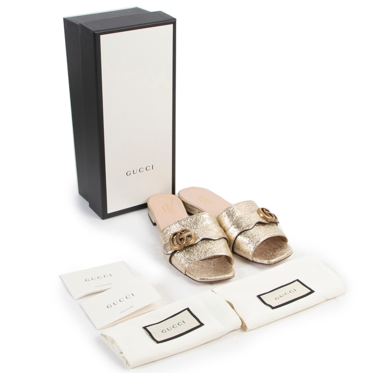 Gucci Gold Flats-Size 38/5 at Labellov online or in store available for a reasonable price and in good condition. Get them now!