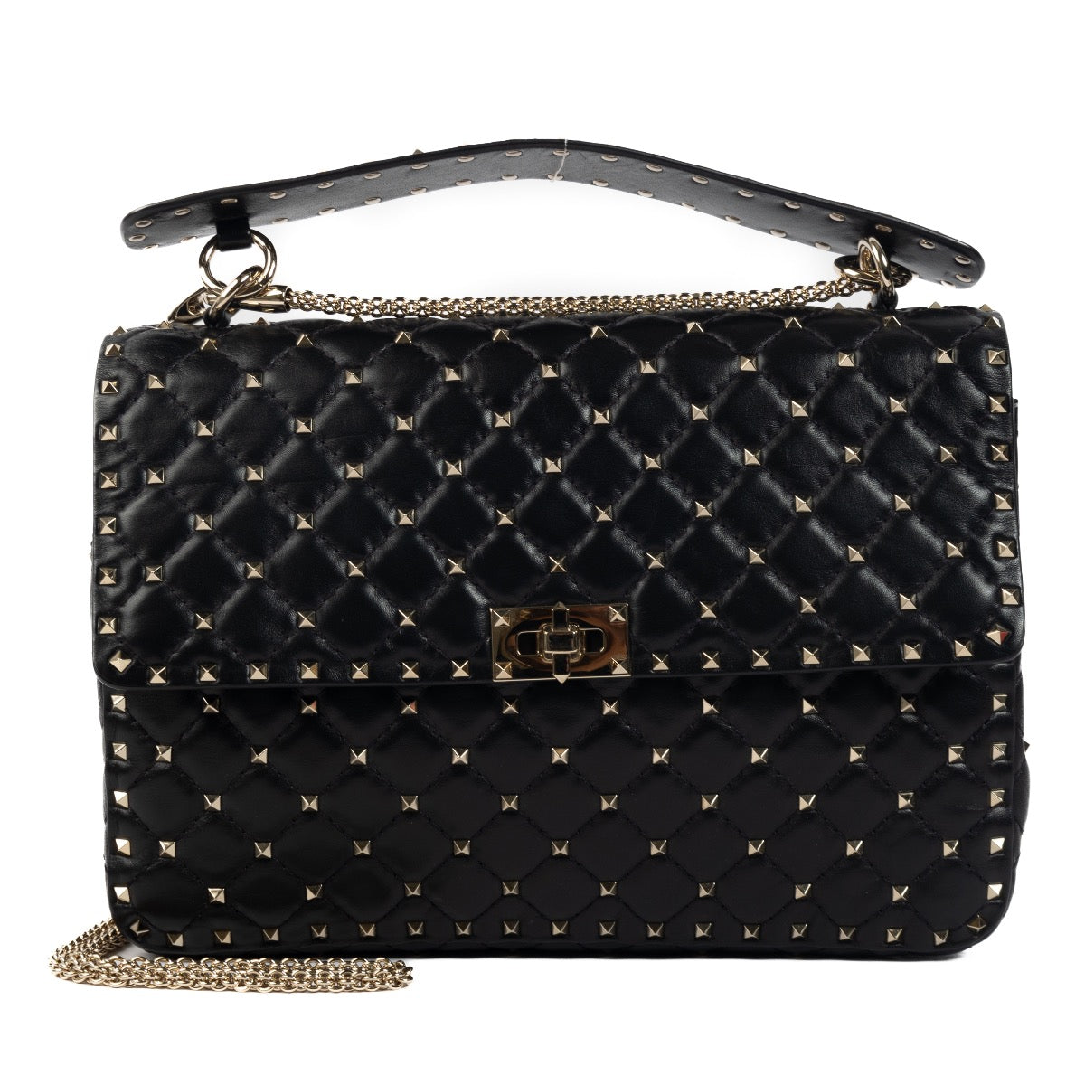 Shop 100% authentic second-hand Valentino Black Rockstud Top Handle on Labellov.com