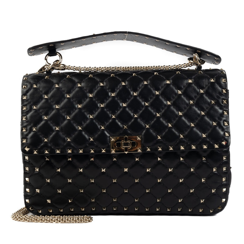 Shop 100% authentic second-hand Valentino Black Rockstud Top Handle on Labellov.com