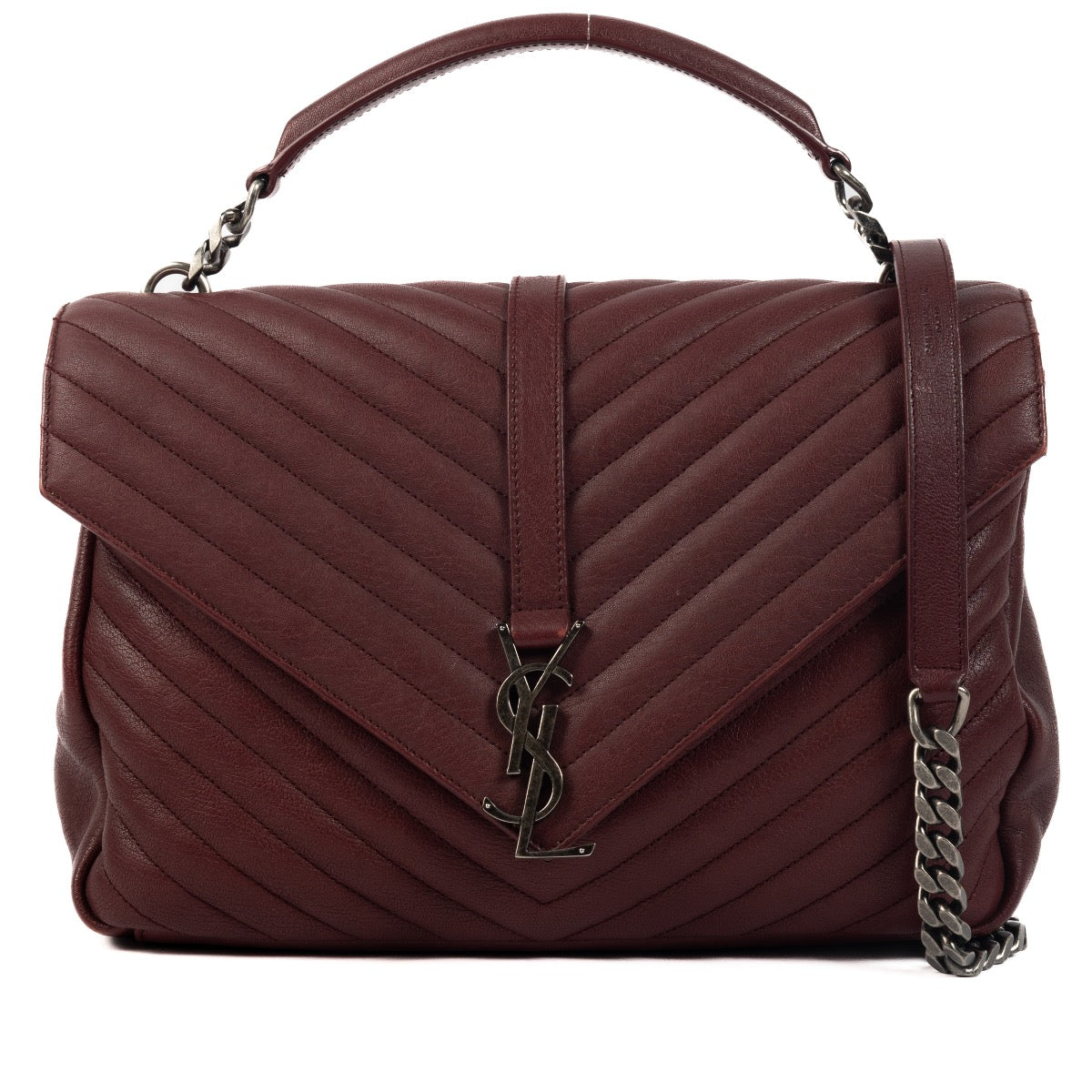 Shop 100% authentic second-hand Saint-Laurent Burgundy College Top Handle on Labellov.com