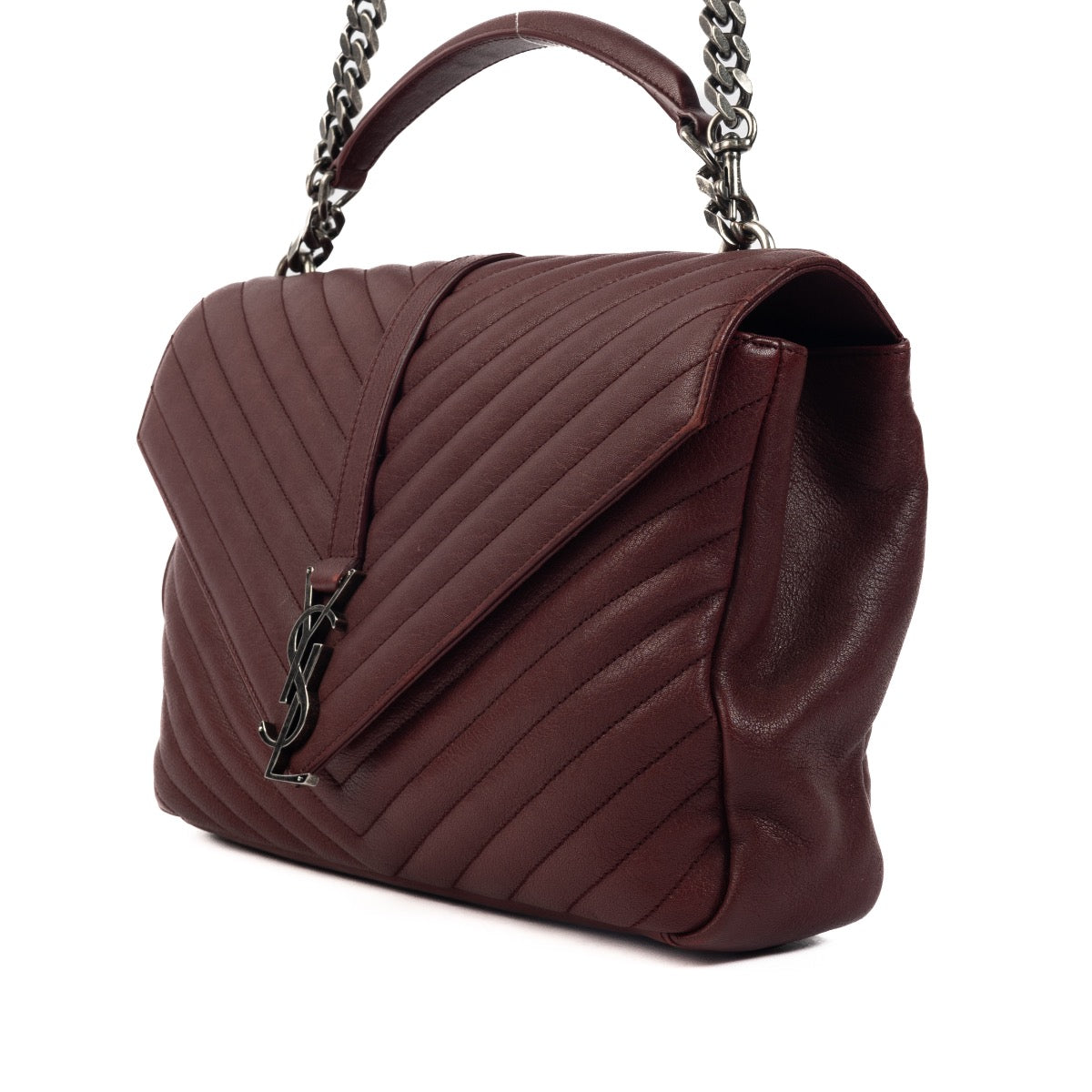 Shop 100% authentic second-hand Saint-Laurent Burgundy College Top Handle on Labellov.com