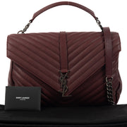 Shop 100% authentic second-hand Saint-Laurent Burgundy College Top Handle on Labellov.com
