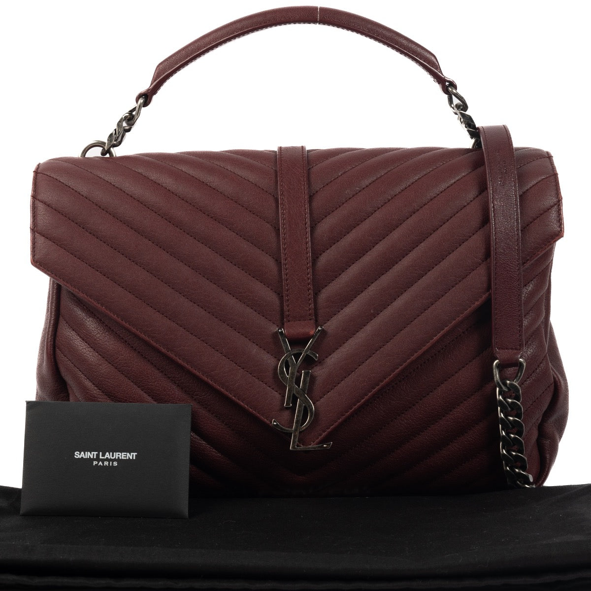 Shop 100% authentic second-hand Saint-Laurent Burgundy College Top Handle on Labellov.com