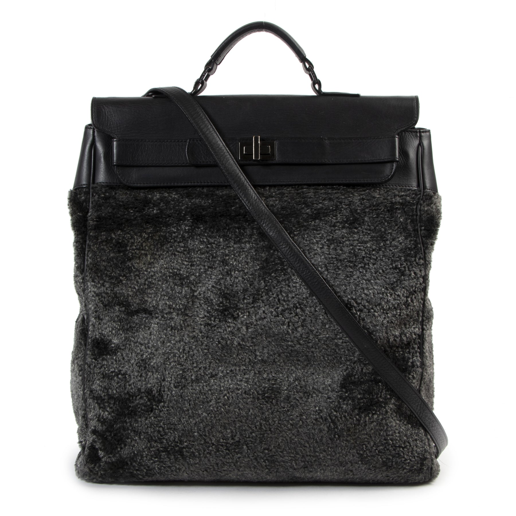 koop online tegen Giorgio Armani Shearling Men Tote + Strap