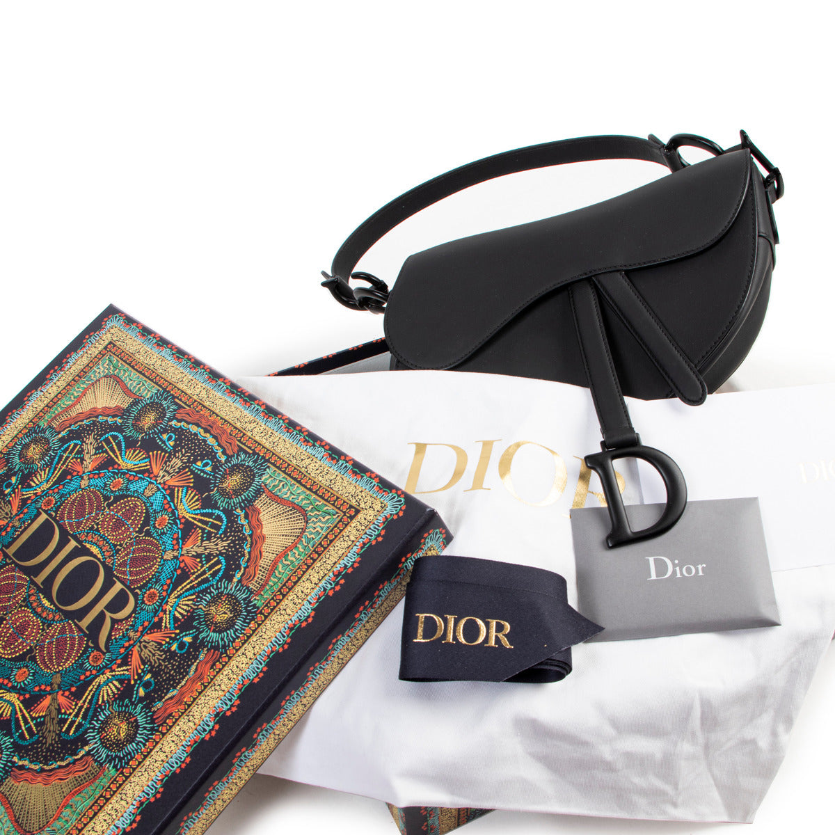 Dior So Black Ultramatte Saddle Bag with Strap