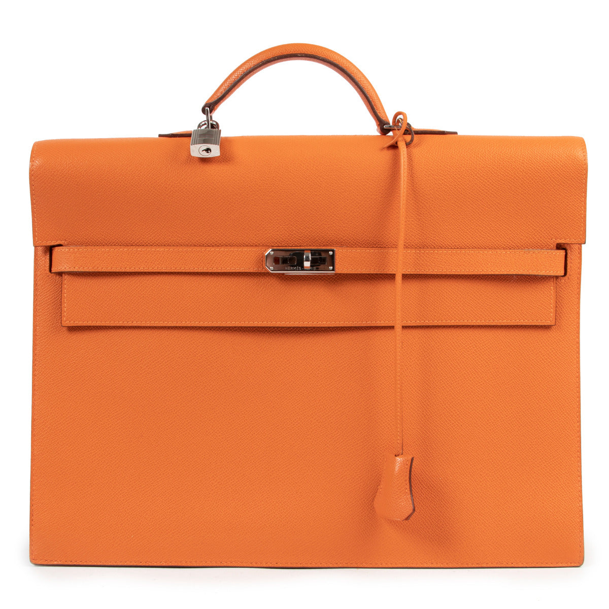 Hermès Kelly Sac a Depeches 38 Orange PHW aan de beste prijs bij Labellov