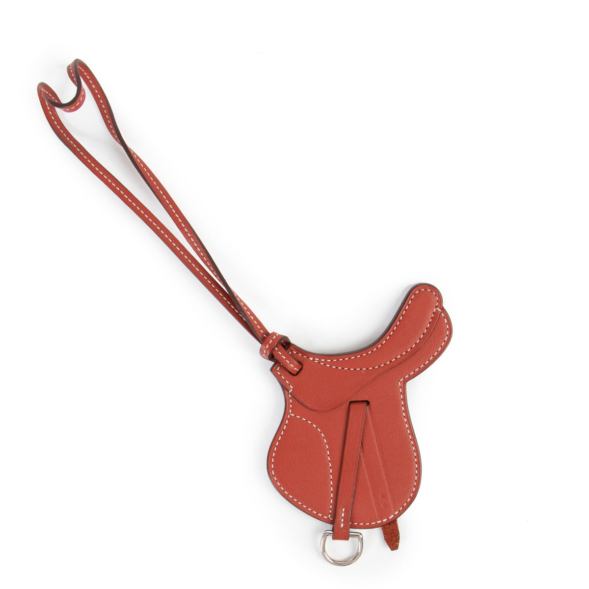 Shop safe online Hermès Burgundy Paddock Salle Bag Charm , Hermès bag charm as new, Beautiful Hermès saddle bag charm.