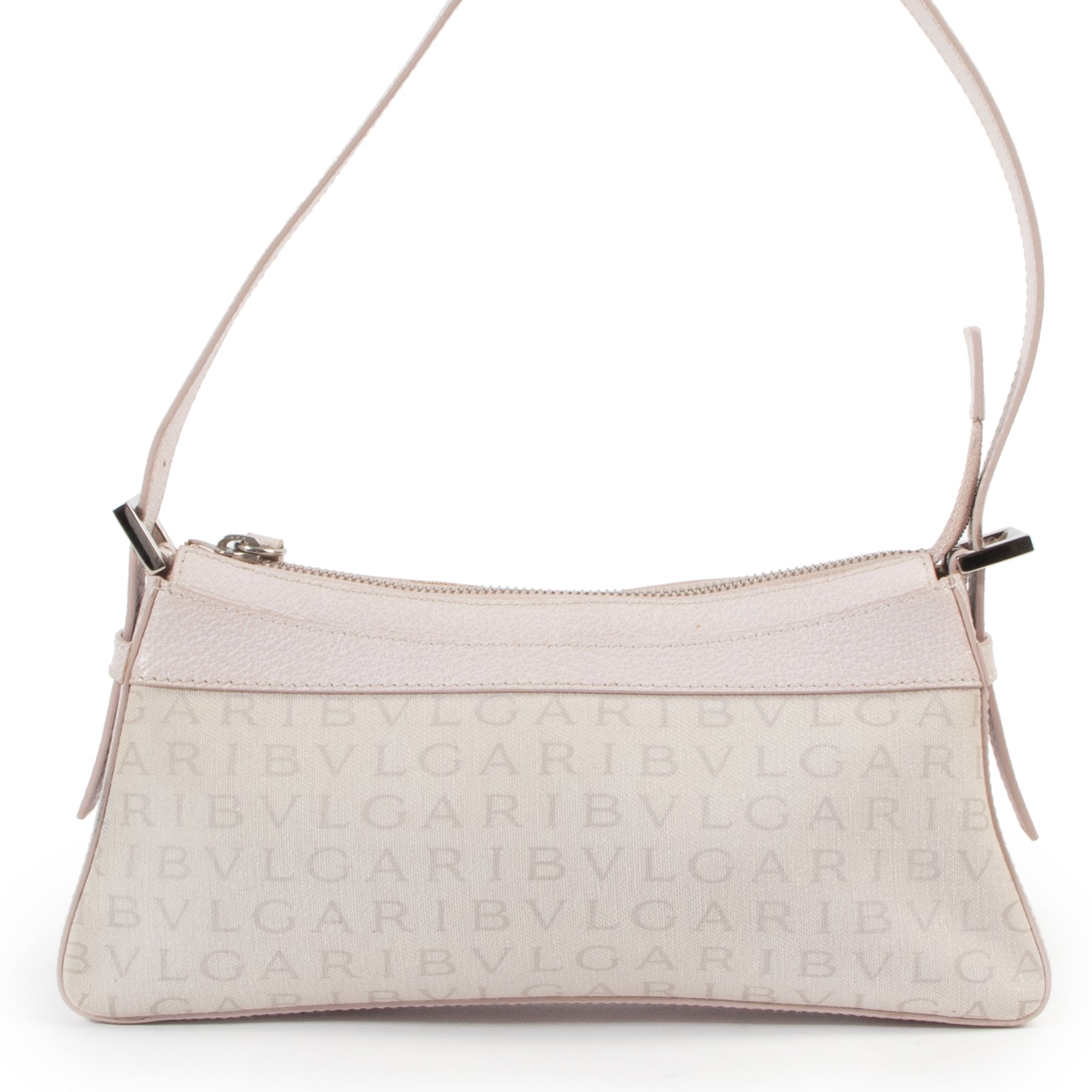 Authentic secondhand Bulgari Pink Pochette Pyramid Shoulder Bag designer bags fashion luxury vintage webshop safe secure online shopping