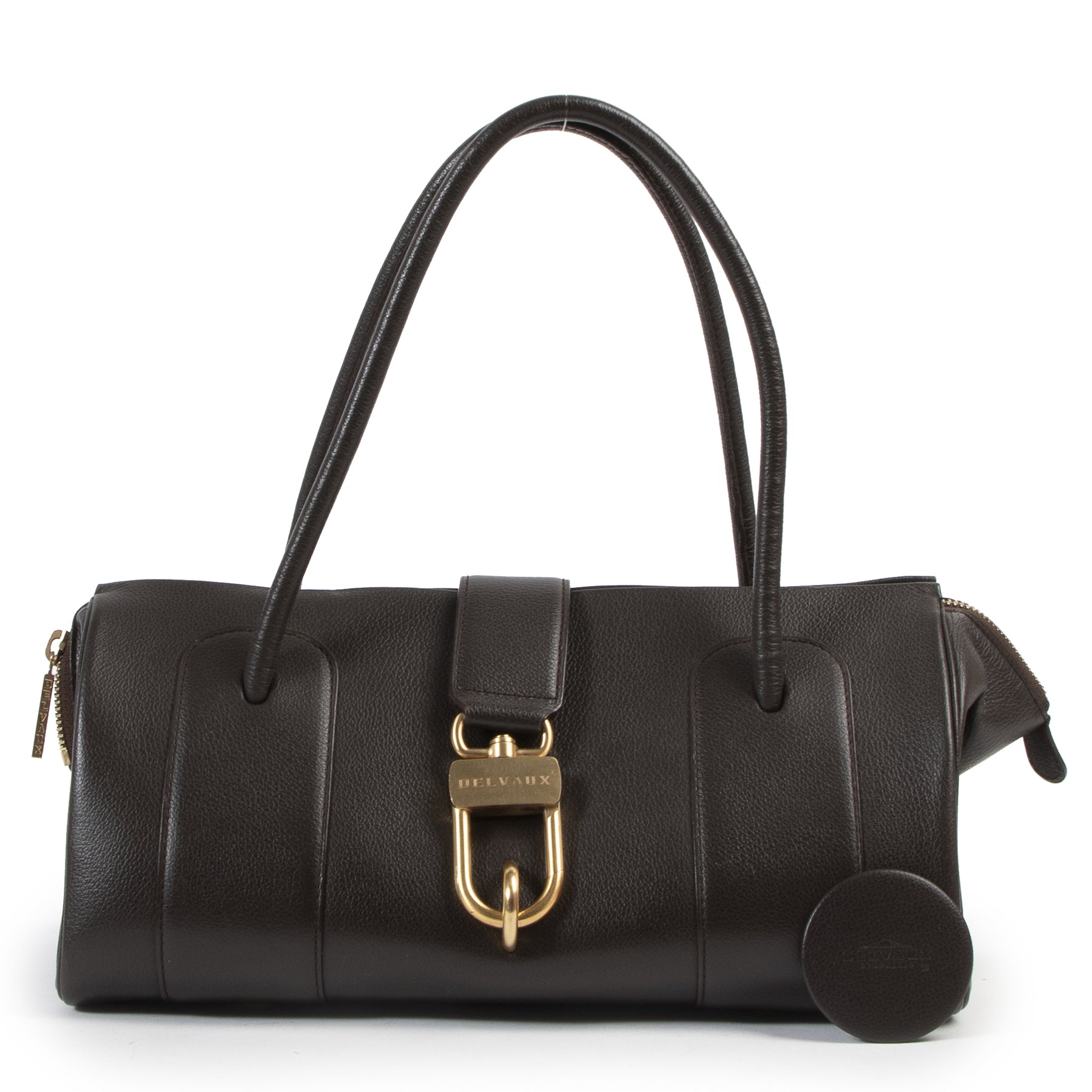 Authentic secondhand Delvaux Brown George Shoulder Bag designer bags fashion luxury vintage webshop safe secure online shopping