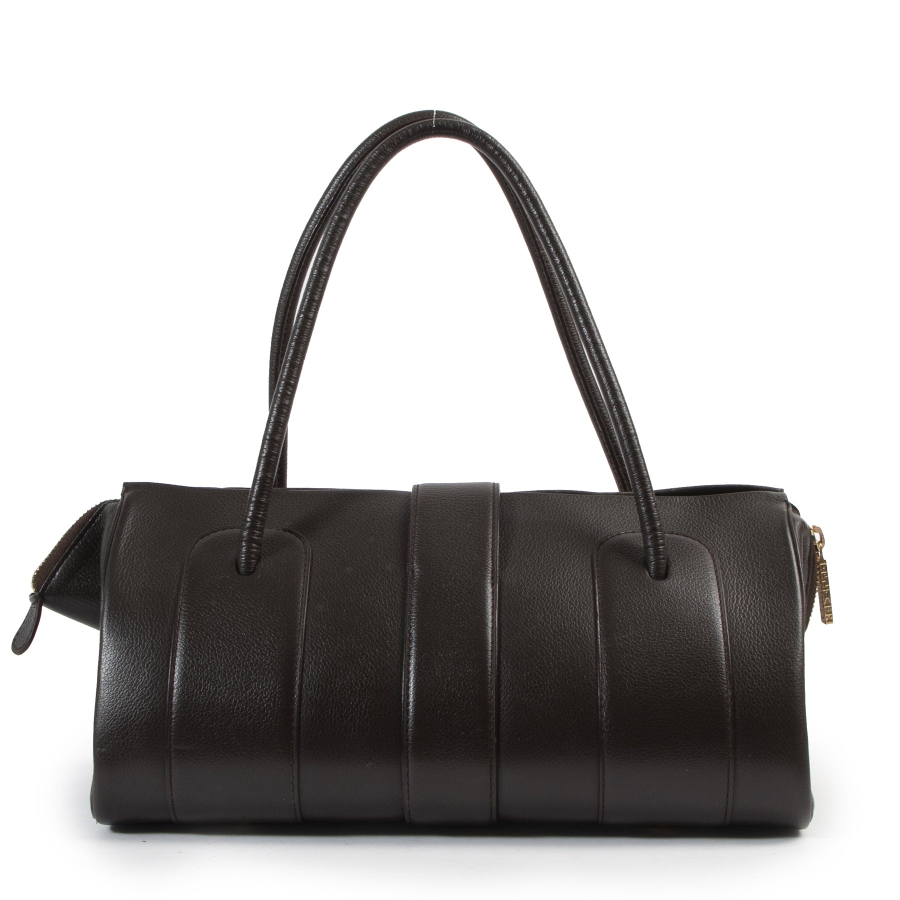 Authentieke Tweedehands Delvaux Brown George Shoulder Bag juiste prijs veilig online shoppen luxe merken webshop winkelen Antwerpen België mode fashion