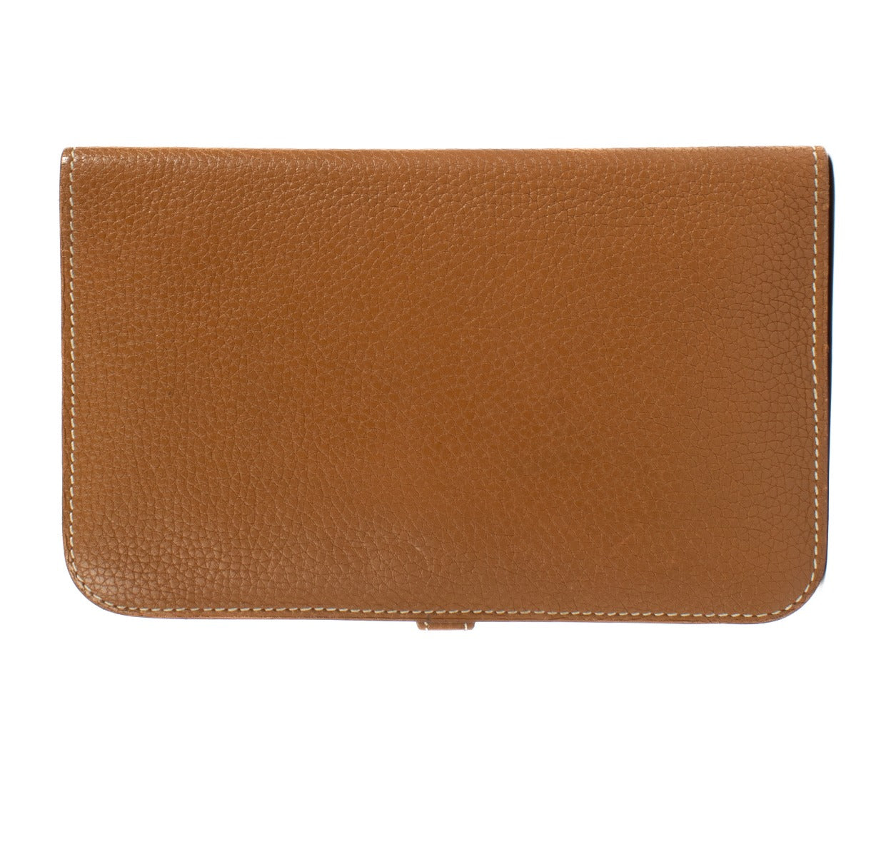 Portefeuille Hermès Dogon Duo en cuir Togo or