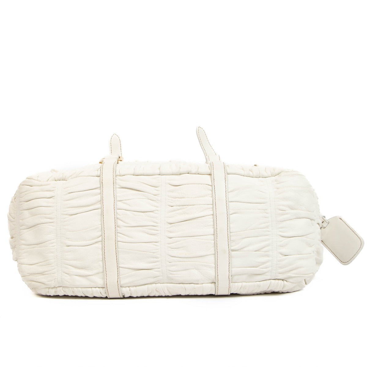 Prada White Nappa Gaufre Satchel Bag