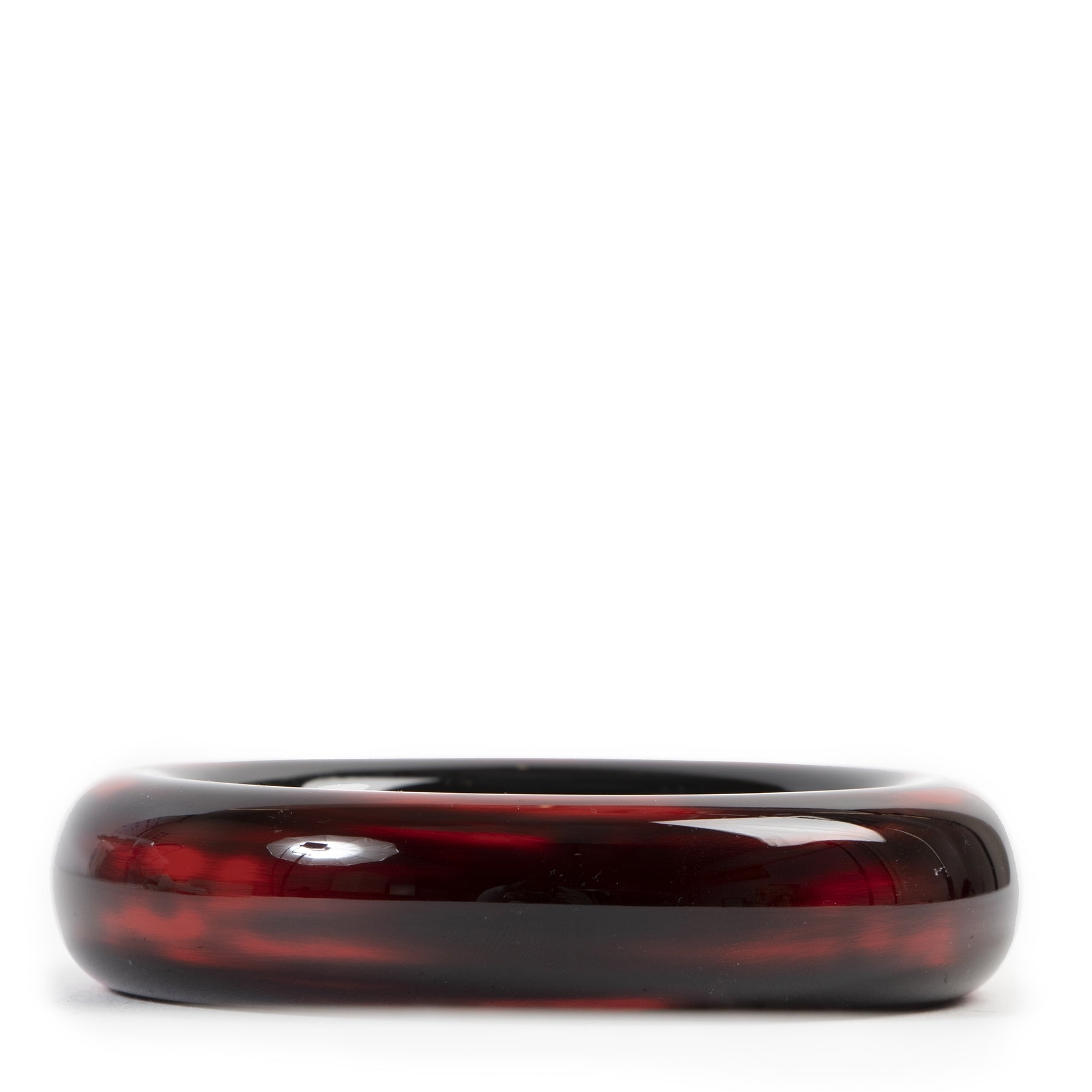Authentic secondhand Tiffany & Co Elsa Peretti Black Red Lacquered Wood Doughnut Bangle Bracelet designer accessories fashion luxury vintage webshop safe secure online shopping