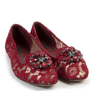 Dolce & Gabbana Red Lace Ballerina Flats - size 39.5