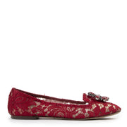 Dolce & Gabbana Red Lace Ballerina Flats - size 39.5