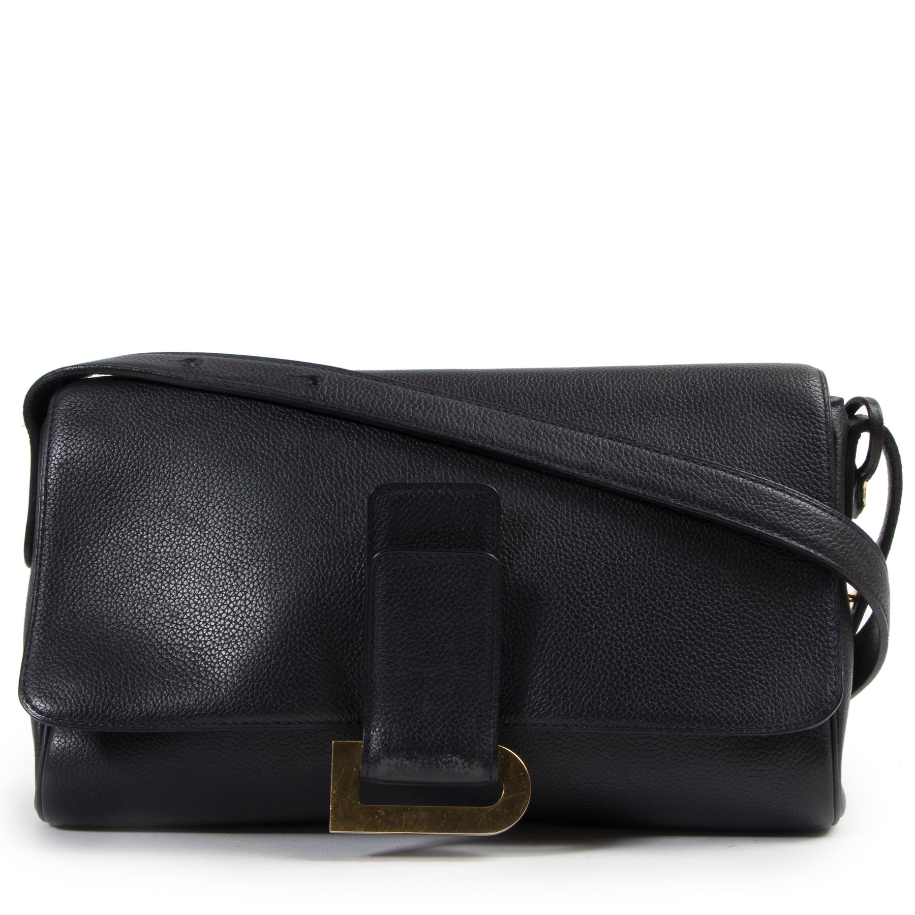 Authentieke Tweedehands Delvaux Blue Passerelle Crossbody Bag juiste prijs veilig online shoppen luxe merken webshop winkelen Antwerpen België mode fashion