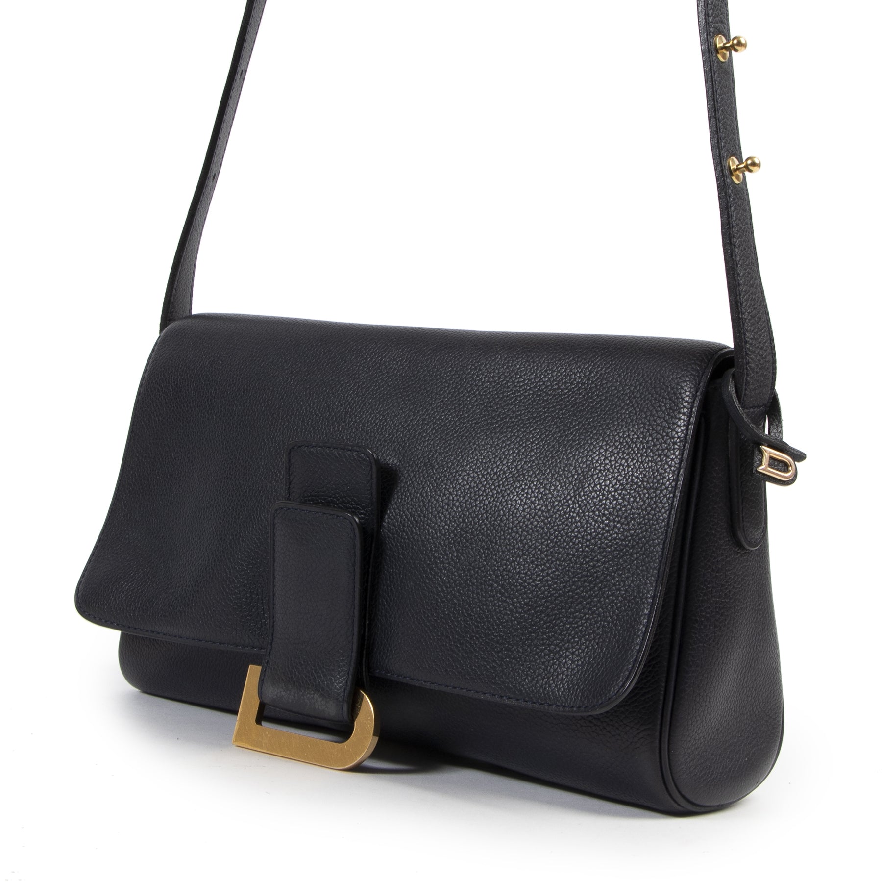 Authentieke Tweedehands Delvaux Blue Passerelle Crossbody Bag juiste prijs veilig online shoppen luxe merken webshop winkelen Antwerpen België mode fashion