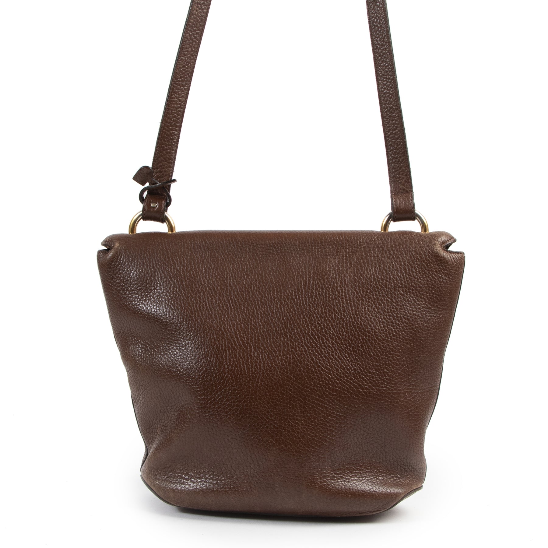 Authentieke Tweedehands Delvaux Brown Front Flap Crossbody Bag juiste prijs veilig online shoppen luxe merken webshop winkelen Antwerpen België mode fashion