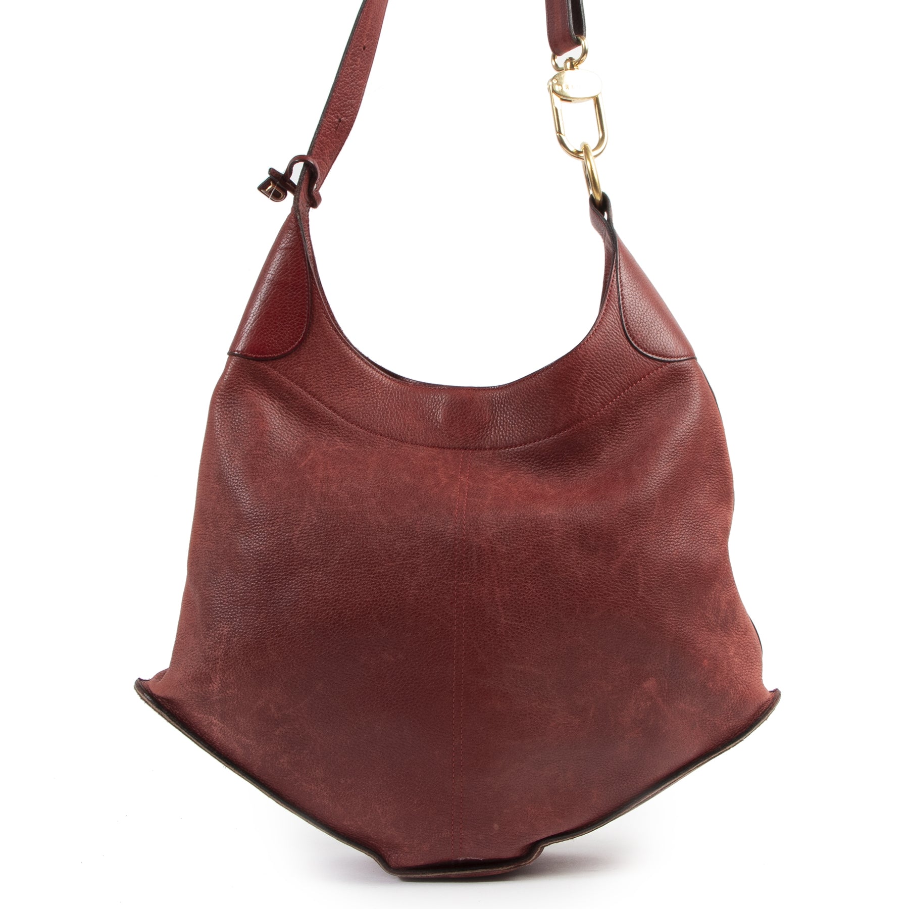 Authentieke Tweedehands Delvaux Red Leather Shoulder Bag juiste prijs veilig online shoppen luxe merken webshop winkelen Antwerpen België mode fashion