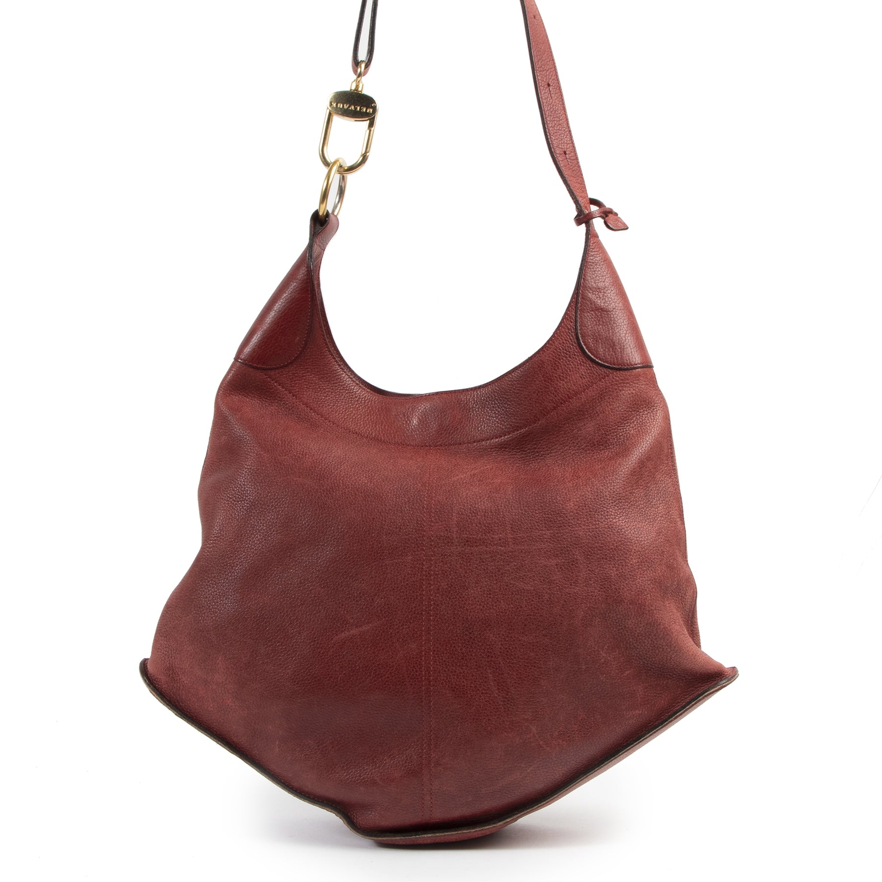 Authentieke Tweedehands Delvaux Red Leather Shoulder Bag juiste prijs veilig online shoppen luxe merken webshop winkelen Antwerpen België mode fashion