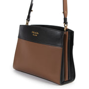 Authentic secondhand Prada Brown Esplanade Leather Shoulder Bag designer bags fashion luxury vintage webshop safe secure online shopping
