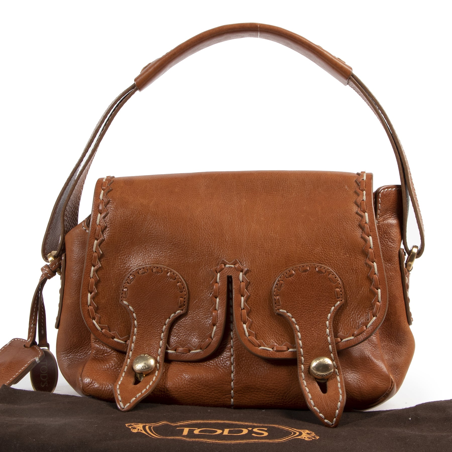 Authentic secondhand Tods Cognac Shoulder Bag designer bags fashion luxury vintage webshop safe secure online shopping